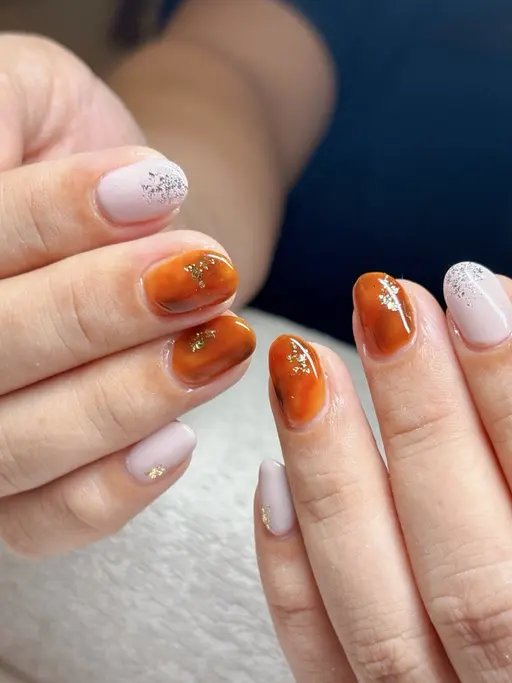 【平日限定 割引 8800yen→7800yen】autumn nail🍁🍂べっこうネイル
