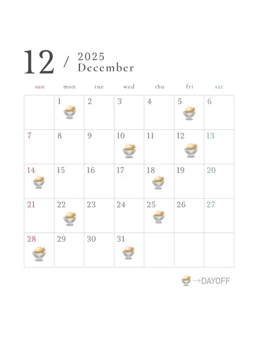 December♡monthly schedule