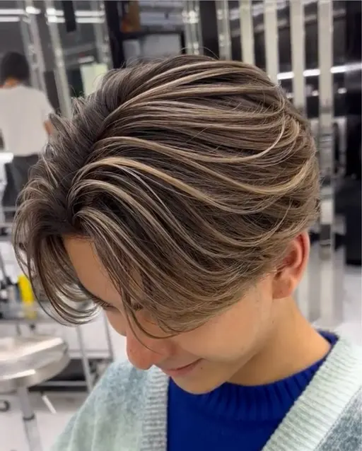 ✨ミニモ限定価格✨カット+パーマ+ハイライト🖤👑めちゃイケヘアに💥
