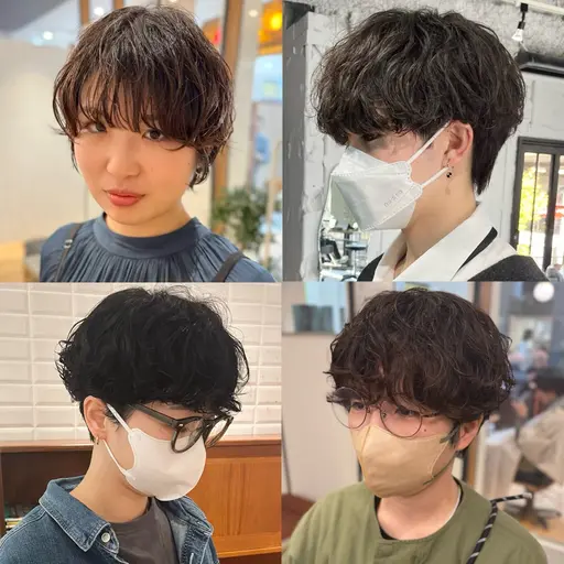 カット＋ショートパーマ（前髪ありのショートスタイルにカットさせて頂ける方のみ）男性は不可
