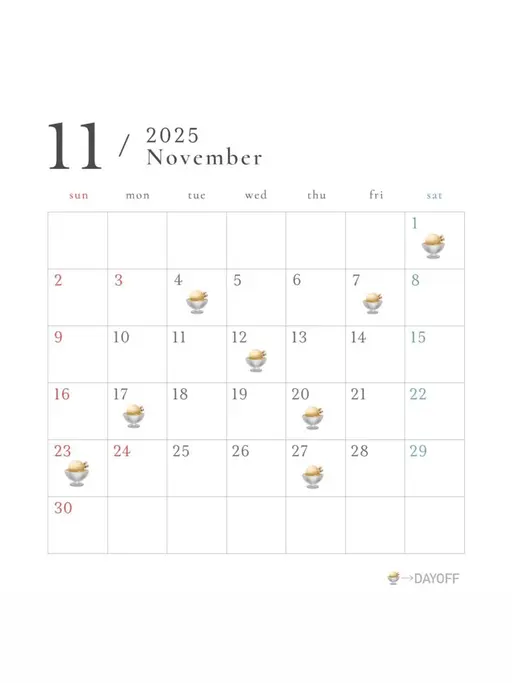 November♡monthly schedule