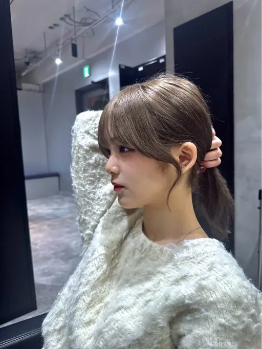 【19日限定】前髪＆顔周りカット➕透明感カラー➕Aujua3step¥6000《韓国ヘア・艶髪・新宿・ロング料金なし》