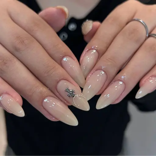 🤍ワンカラー+アート2本/パーツ2個🤍