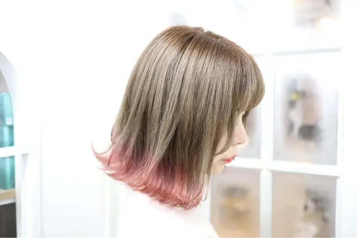 ヘアスタイル・髪型カタログ「ミルクティー︎ピンクグラデーション