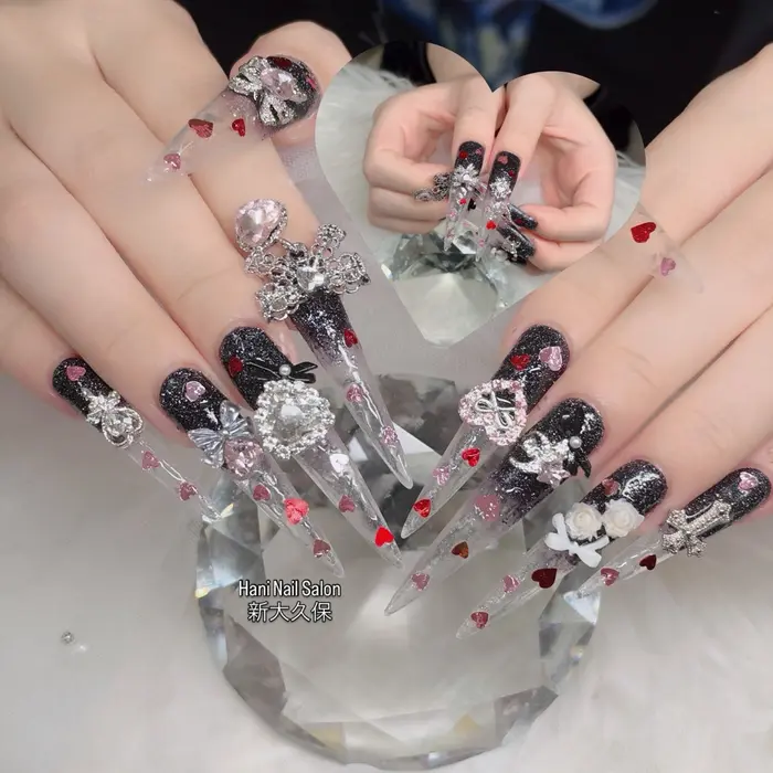 ネイルデザイン・アートカタログ「#チップやり#ネイルチップ #ゴテゴテ