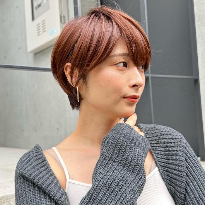ヘアスタイル・髪型カタログ「オレンジブラウンのショートヘア︎」by