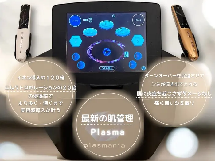 エステ・リラクフォトカタログ「最新の肌管理機器プラズマニア今まで