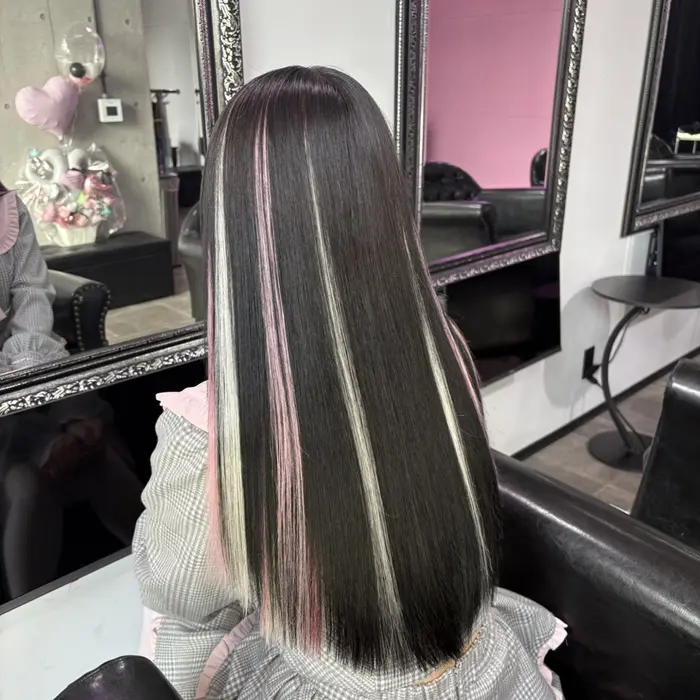 ヘアスタイル・髪型カタログ「黒髪の地毛に飽きた方へ シールエクステ