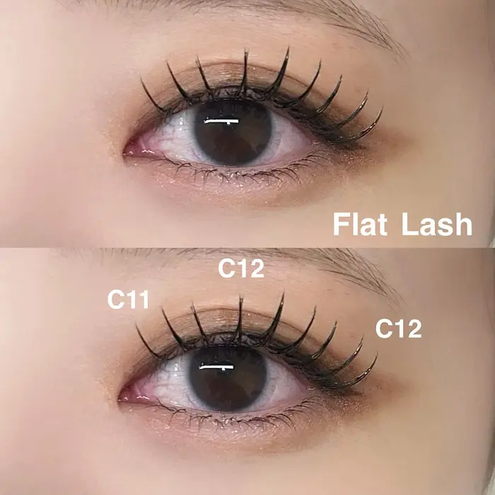 Flat Lash120本 C11/12/12mm フラットラッシュの特徴 断面が平らな形状