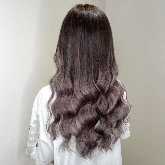 カラー エクステ シールエクステ グレー アッシュ グラデーション