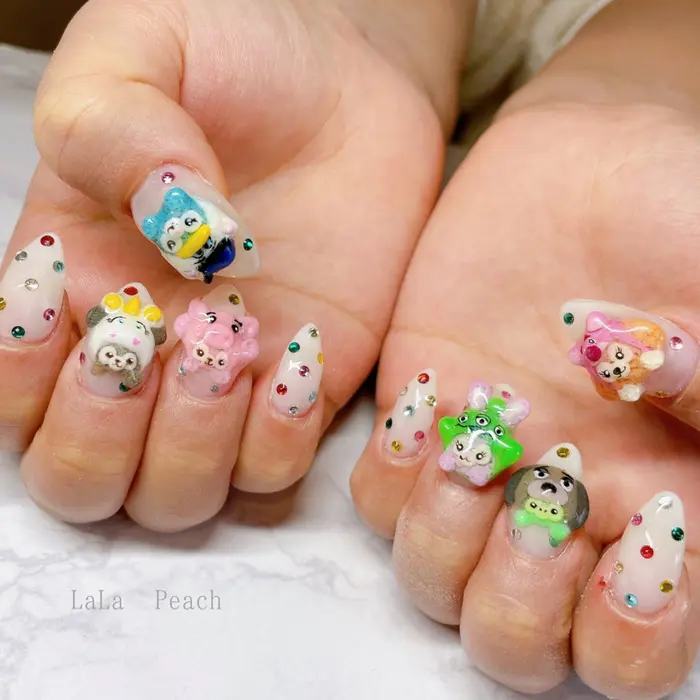 キャラクターネイル #ディズニーネイル #3Dネイル #ネイルアート