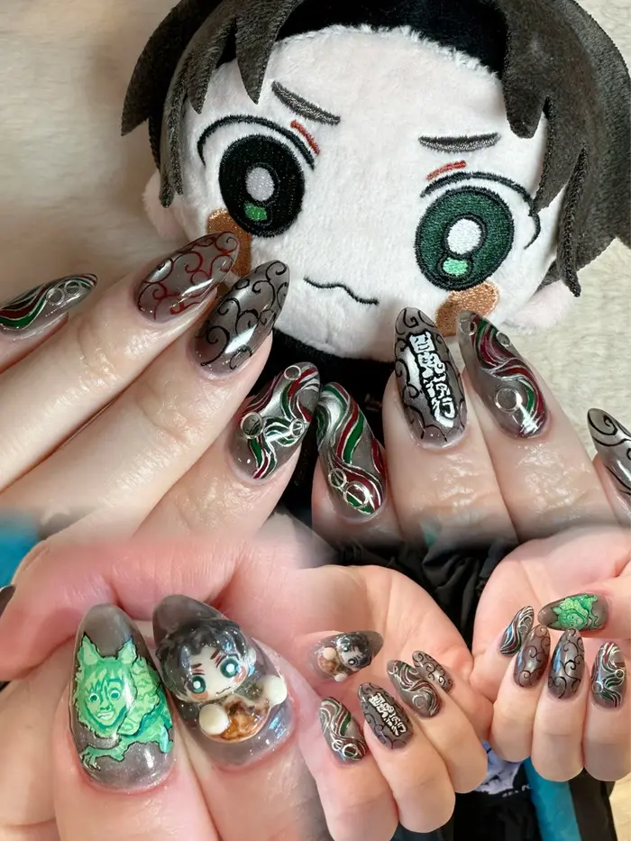 痛ネイル#推しネイル#スカルプ#ロングスカルプ#ジャニーズネイル