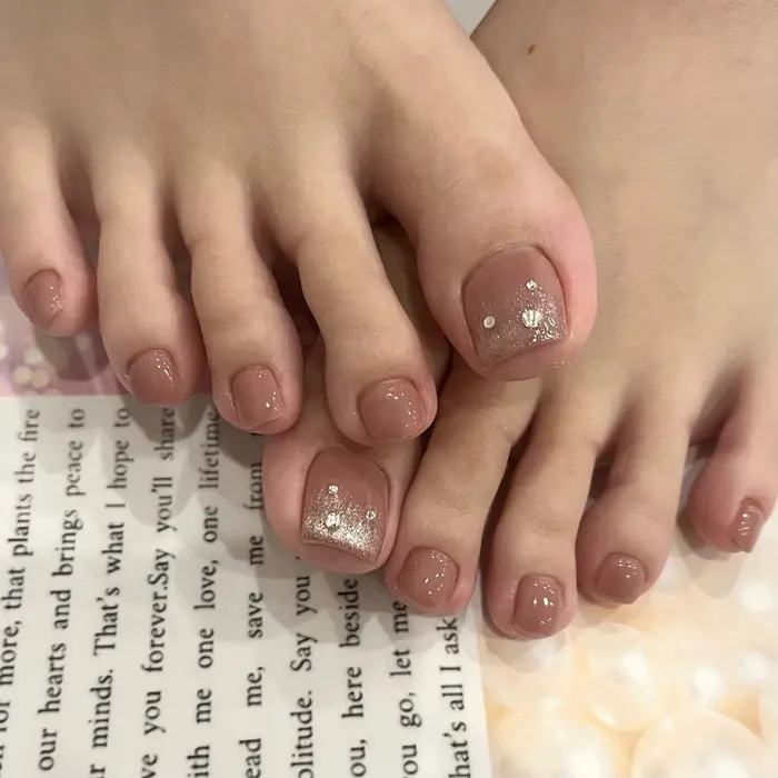 シンプル フットネイル 60min course ✴︎✴︎#シルバーネイル#シンプルネイル