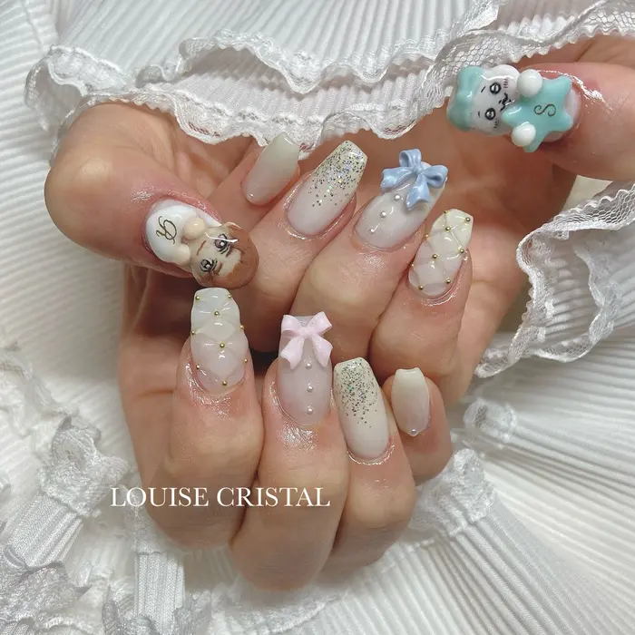 ネイル まとめ売り 山田涼介3d、ちぃかわ3d別途料金 #推しネイル｜LOUISE CRYSTALの