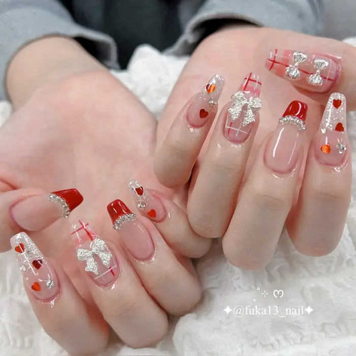 Valentine #立川ネイルサロン#バレンタインネイル#スカルプネイル