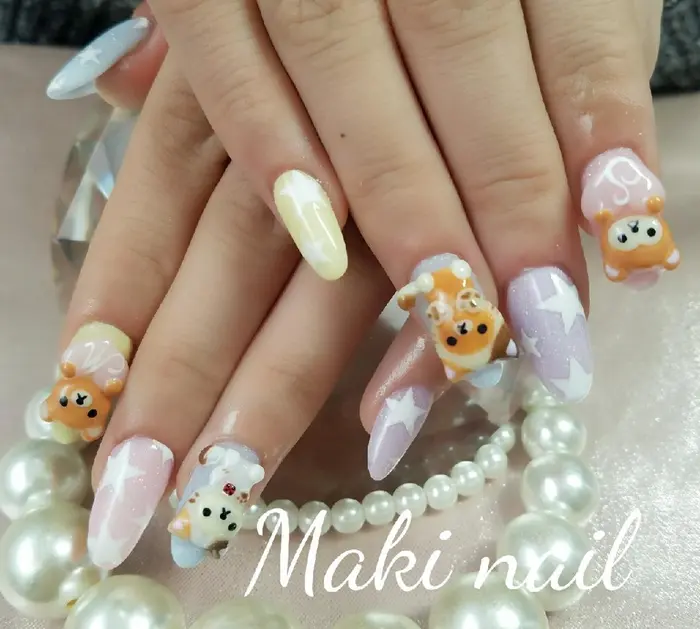 makiネイル3Dパーツ スカルプネイルリラックマ3D｜ MAKI NAILのネイルデザイン