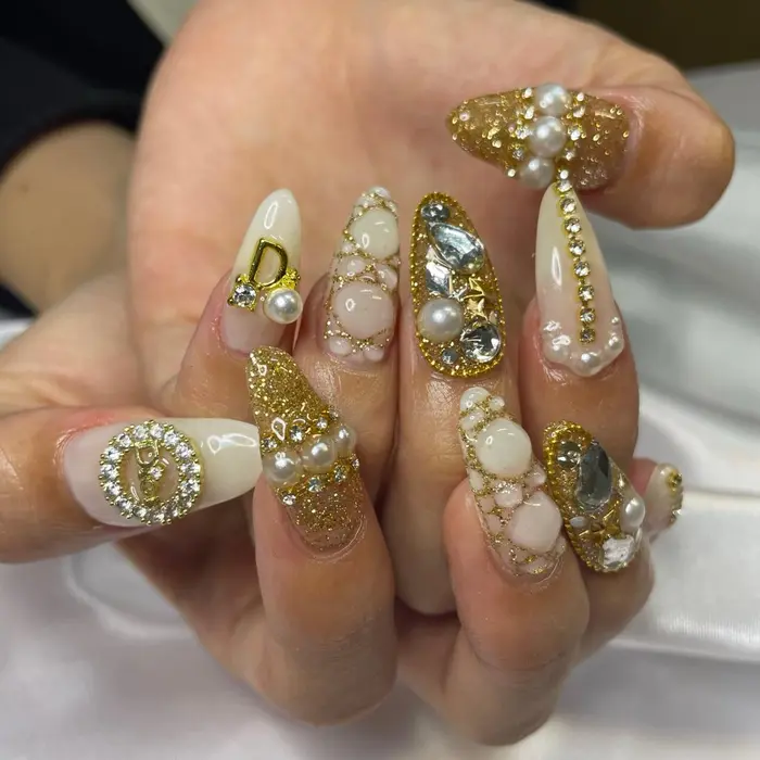 DIOR風ネイル アート追加してます♡｜韓国/網紅/パーツ M-salon