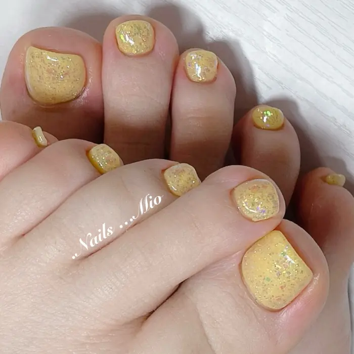 最強フットネイル甘皮角質ケア #ワンカラーフットジェルネイル｜.Nails