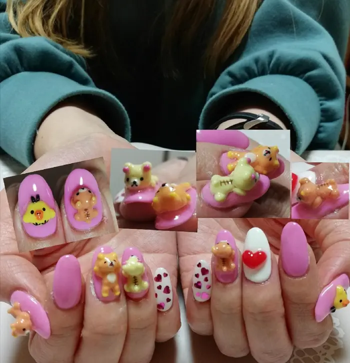 リラックマ　トリ　ネイル　パーツ　デコ 完売！リラックマネイルパーツ3Dネイルの通販 by Yotsuba_nail