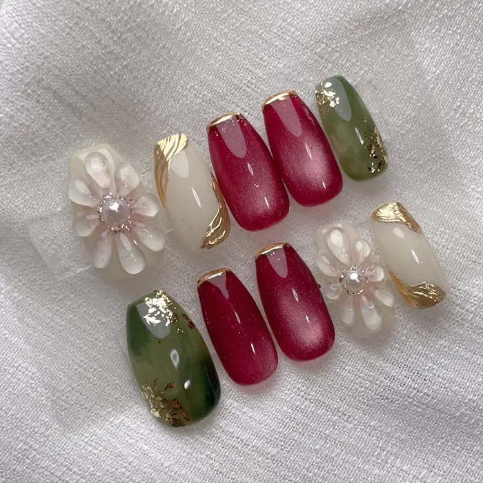 ネイルチップ 成人式 ニュアンス ちゅるん 振袖 オーダーネイル sugarnail ネイルチップ販売/成人式/振袖/ニュアンスネイル