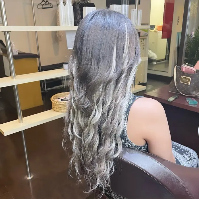 エクステ 67cm 80g グレー系 ブロンド系4袋 エクステ 67cm 80g グレー