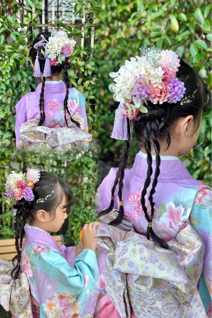 美樹★七五三セット★5歳から7歳 七五三ヘアセット！ 流行りのカチモリヘアを7歳キッズにも｜森