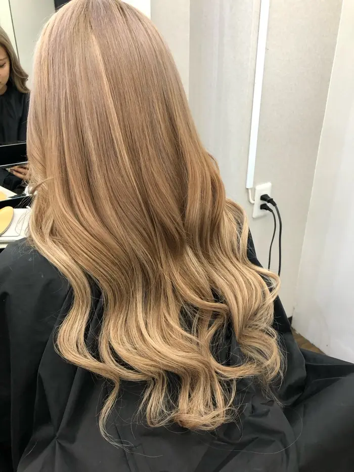 ハイトーンブロンド ミルクティーベージュロングヘア メニュー