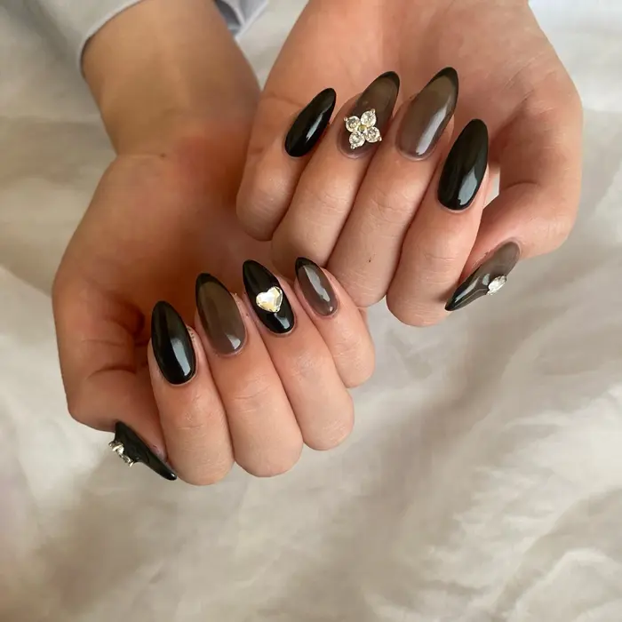 ブラックネイル ※パーツ別途 #ブラックネイル #黒ネイル #黒フレンチ