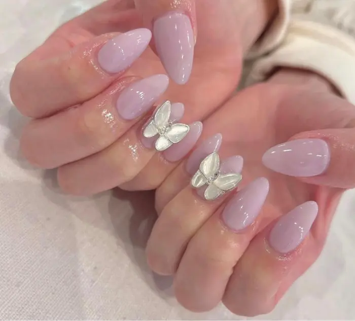 マニュアルネイル 蝶デザイン ネイルチップ ブルー 蝶デザイン ネイルチップ - メルカリ