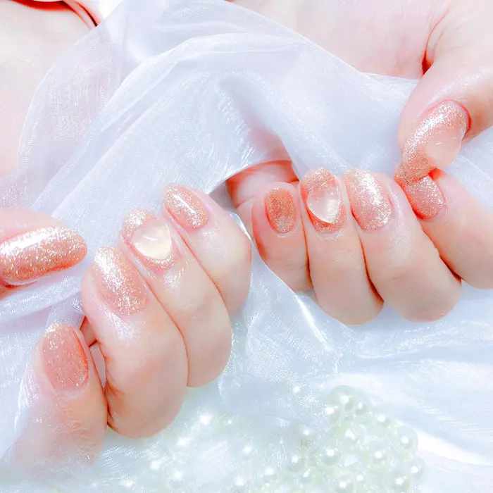 ちゅるんネイル#うるうるネイル#オーロラネイル#キラキラネイル