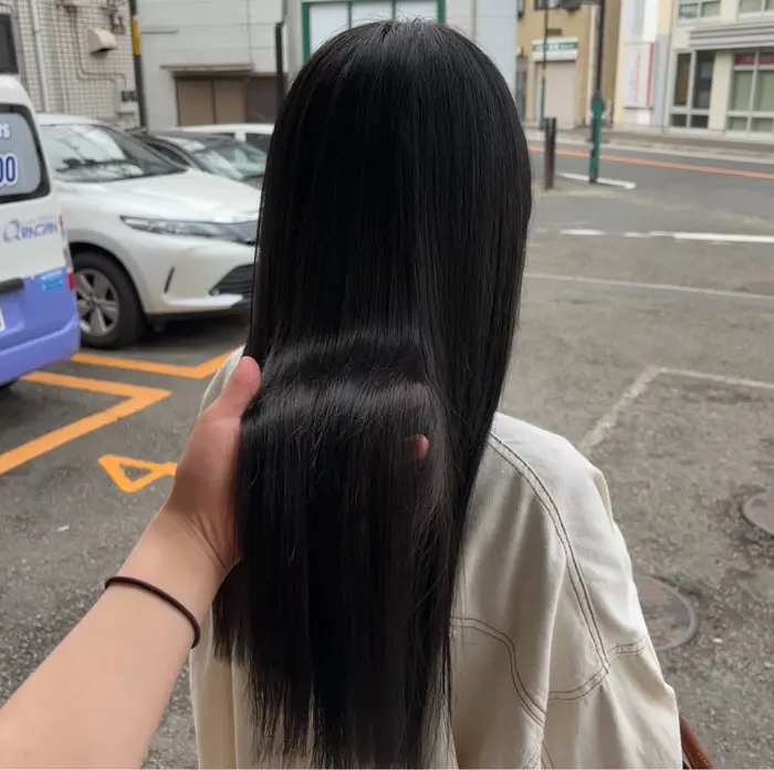 シールエクステ70本 黒髪ロング｜ハイトーン/ エク/夕月のヘア