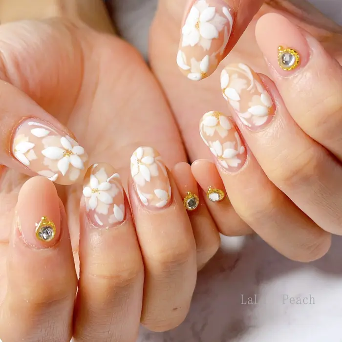 お花ネイル #お花立体ネイル #3Dネイル #ネイルデザイン #ジェルネイル