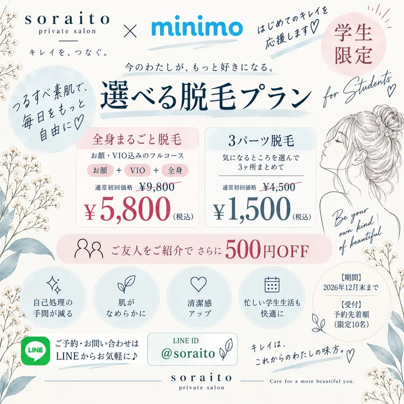 soraito 脱毛の掲載