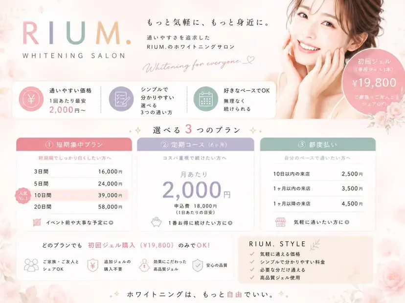 歯のホワイトニング RIUM.の掲載