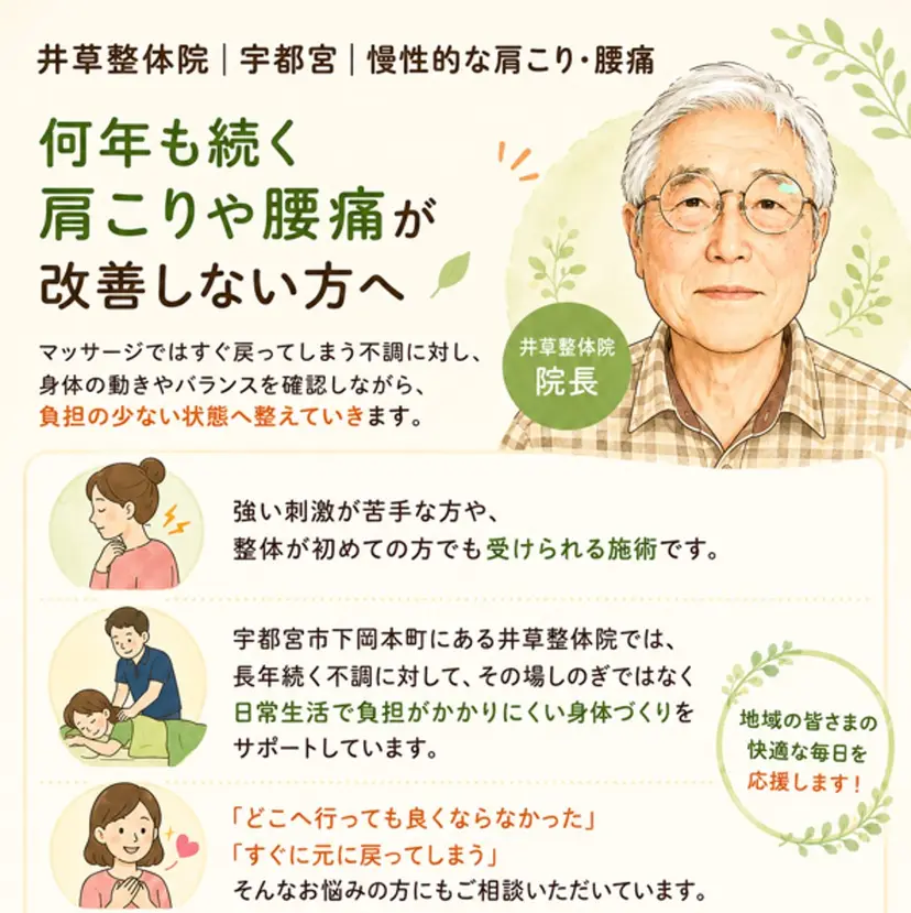 慢性肩こり腰痛専門 井草整体院の掲載