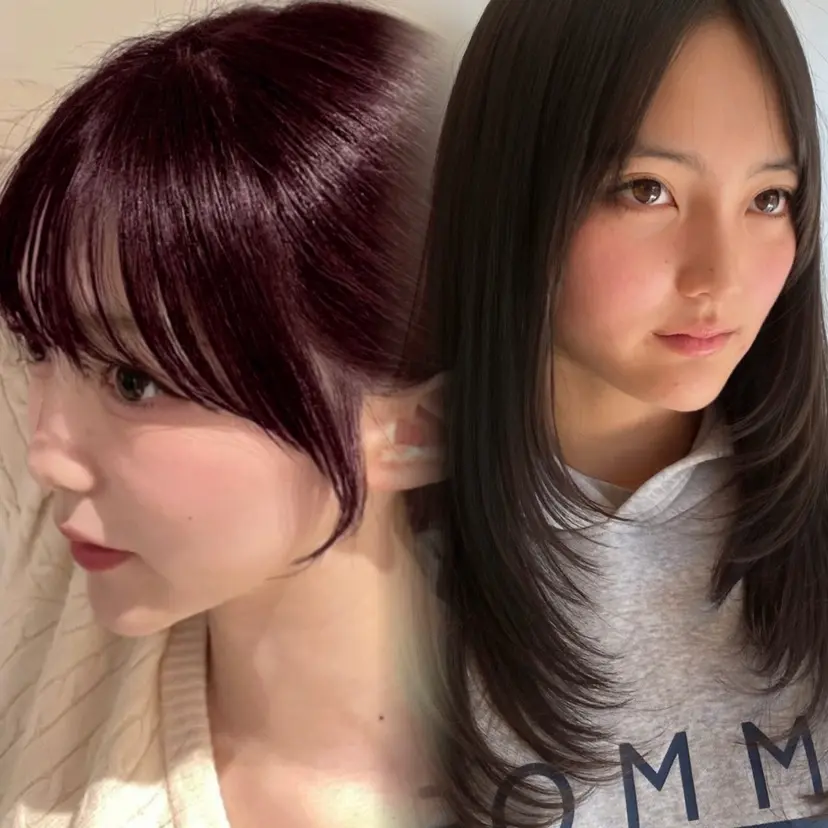 顔周り小顔レイヤー ×ブリーチなしカラーの掲載