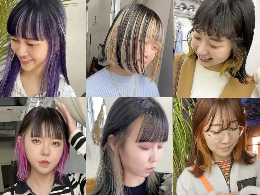 インナーカラー/ボブ イヤリングカラーの掲載