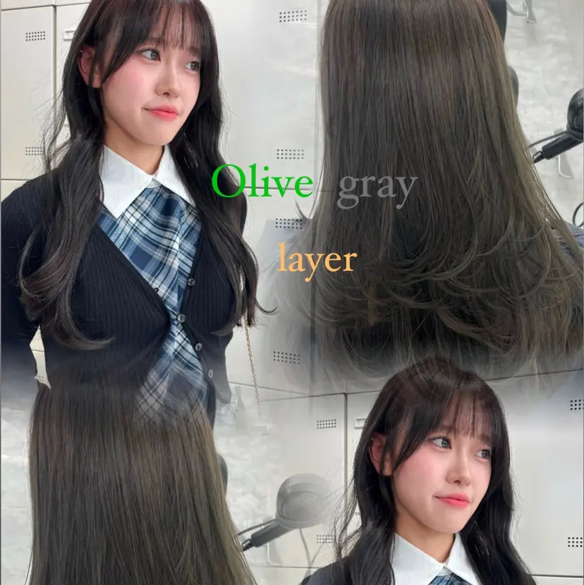 韓国ヘア/ブリーチ無 しWカラー/オリーブの掲載