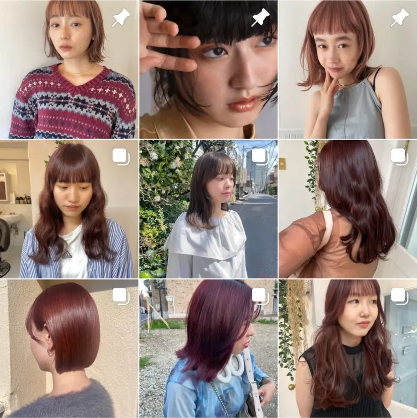 ブリーチなしで透け感 暖色カラーボブaoiの掲載