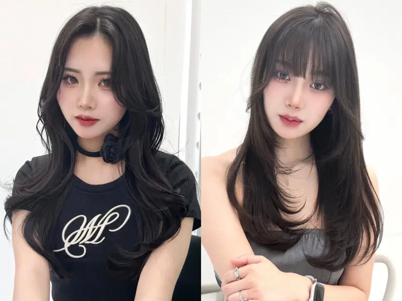 🤍韓国風スタイル 🤍暗髪ヘアの掲載