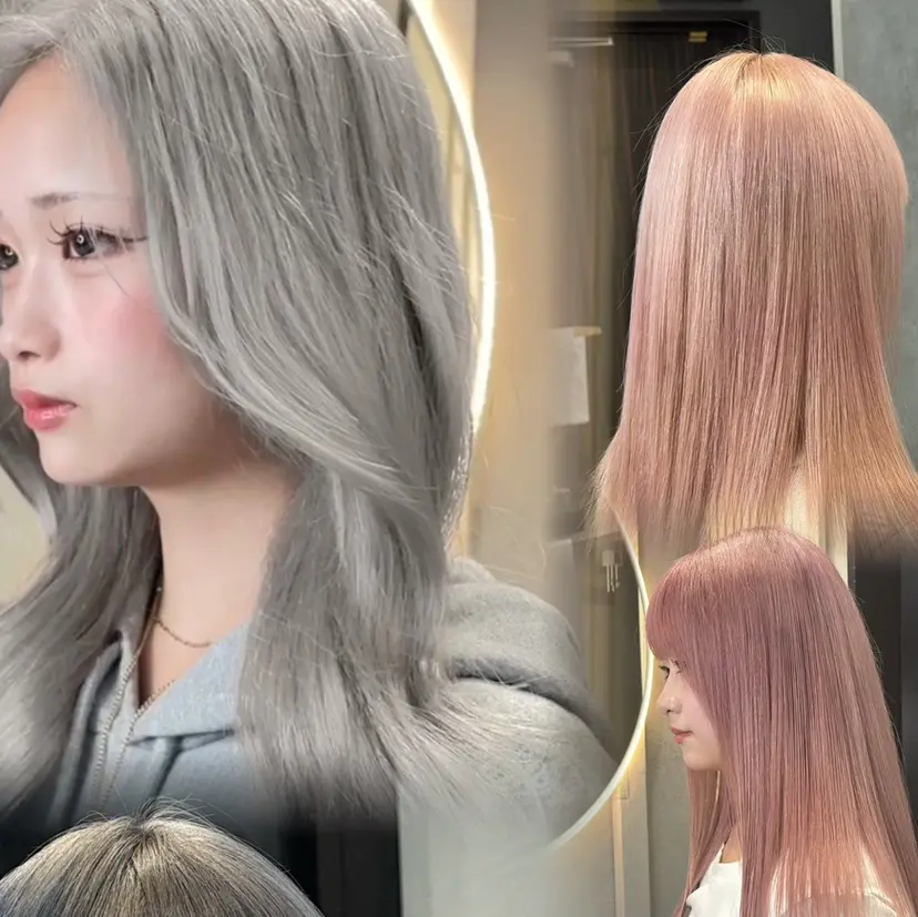 韓国ヘア/ブリーチ無 しWカラー/オリーブの掲載