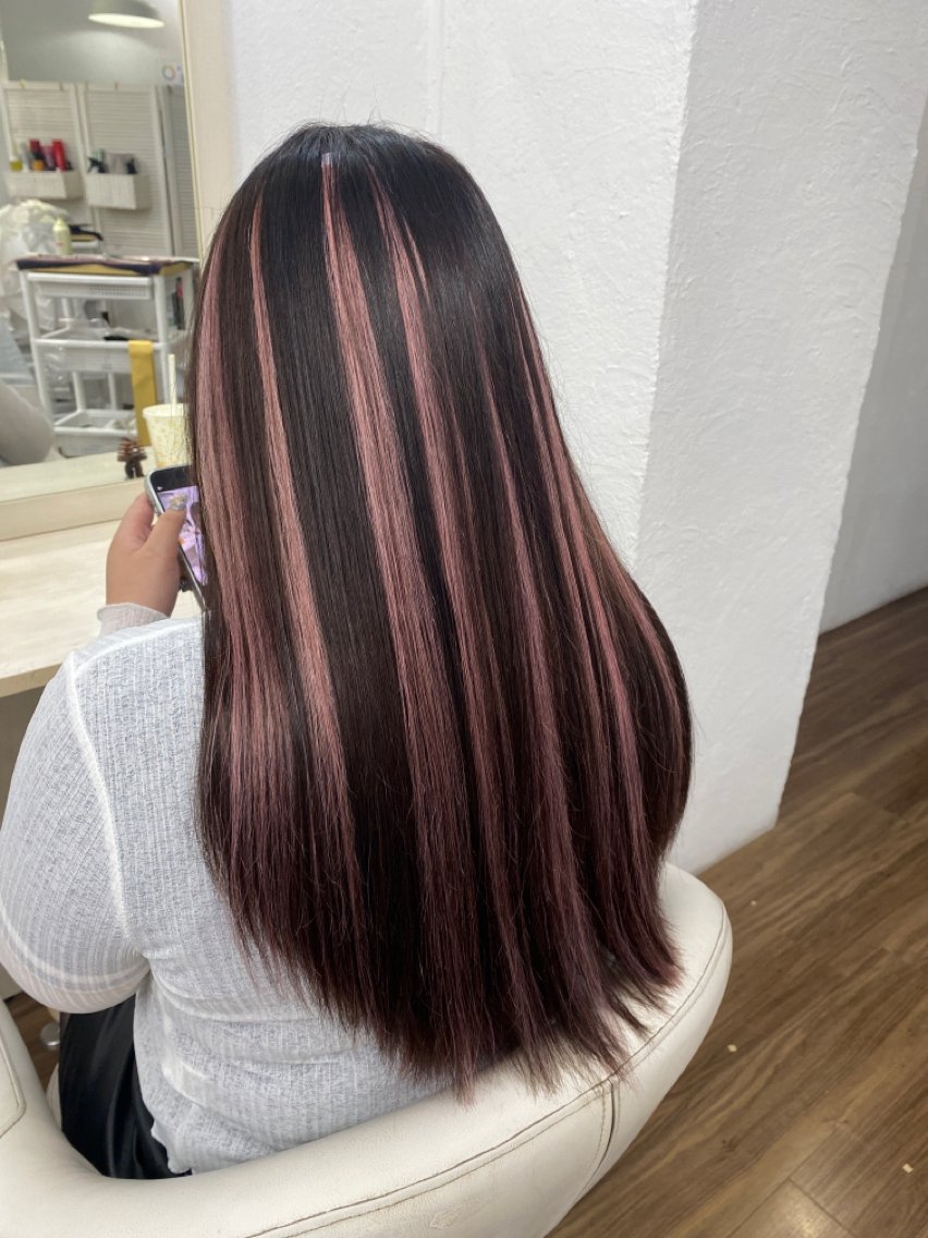 新品 人毛 夏に嬉しい メッシュカラー ブラウン スーパーロング M