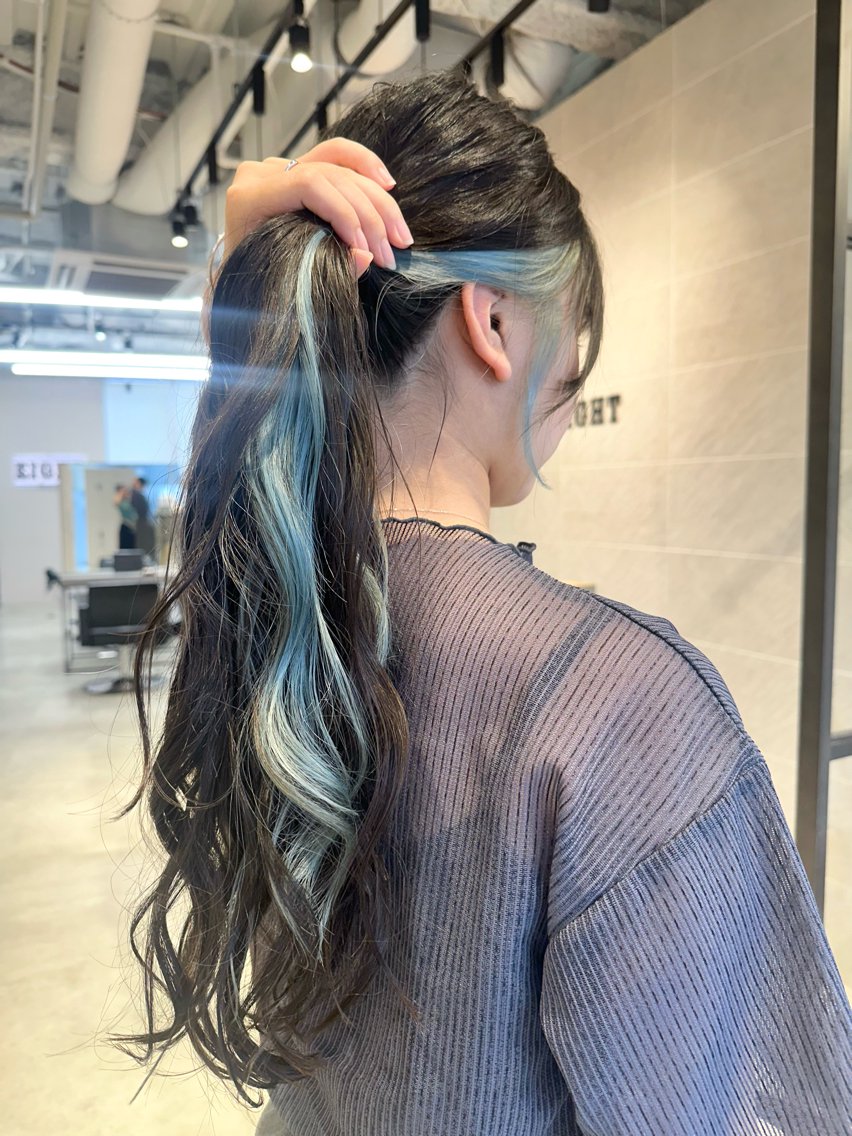 【美品】　山梨学院　インナー　ブルー 水色 インナーのアクセントがかわいい♡ インナーカラー