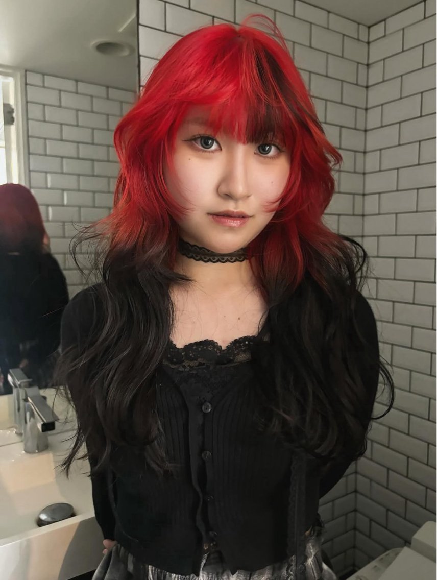 Red × Black｜ハイトーン カラー/宮澤 希(SHACHU所属)のヘアスタイル