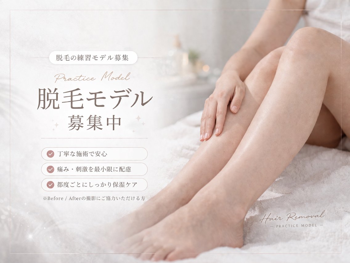 美容サロンカタログカタログ「新人スタッフ技術向上のため、 脱毛の