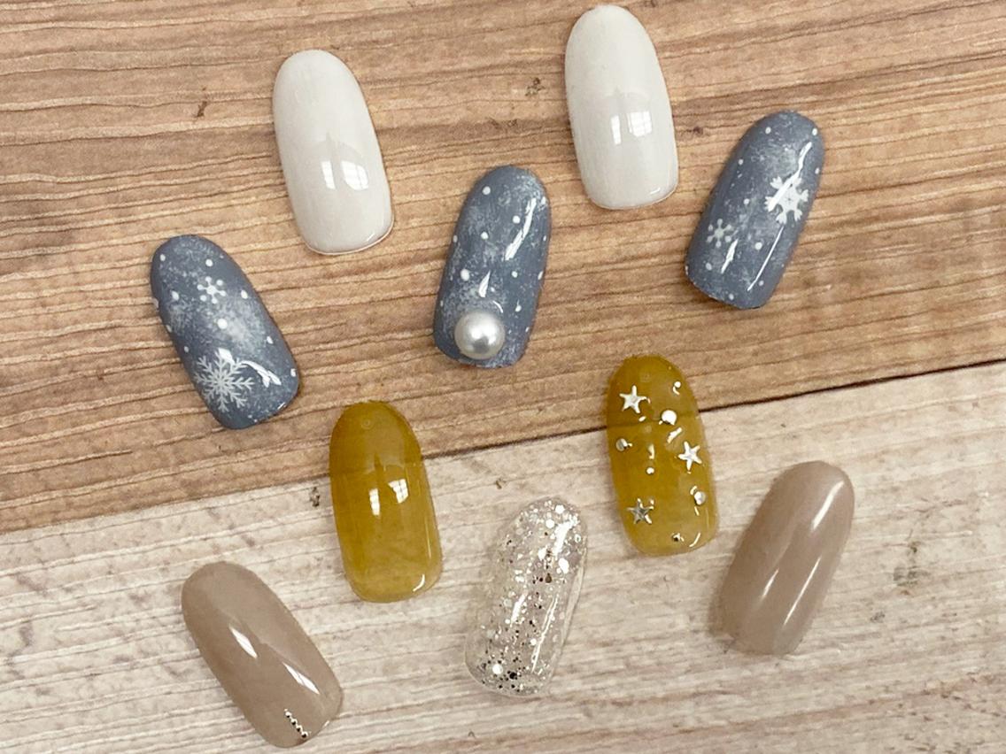 1月銀座限定 選べるアート4種 4480円 60分 Nail Mix 銀座一丁目店所属 Nailmix 市村銀座のネイルデザイン ミニモ