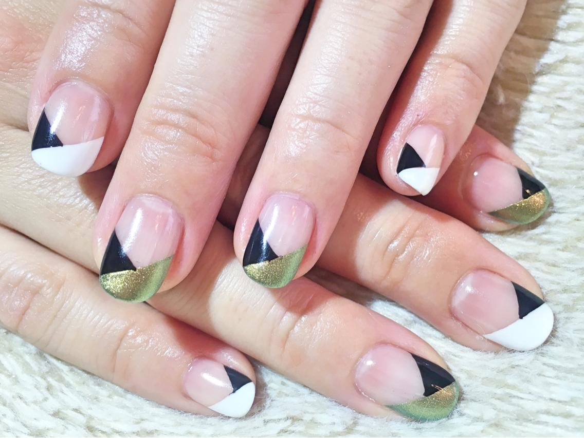 優雅 ネイル デザイン 黒 金 新しいヘアファッションの壁紙