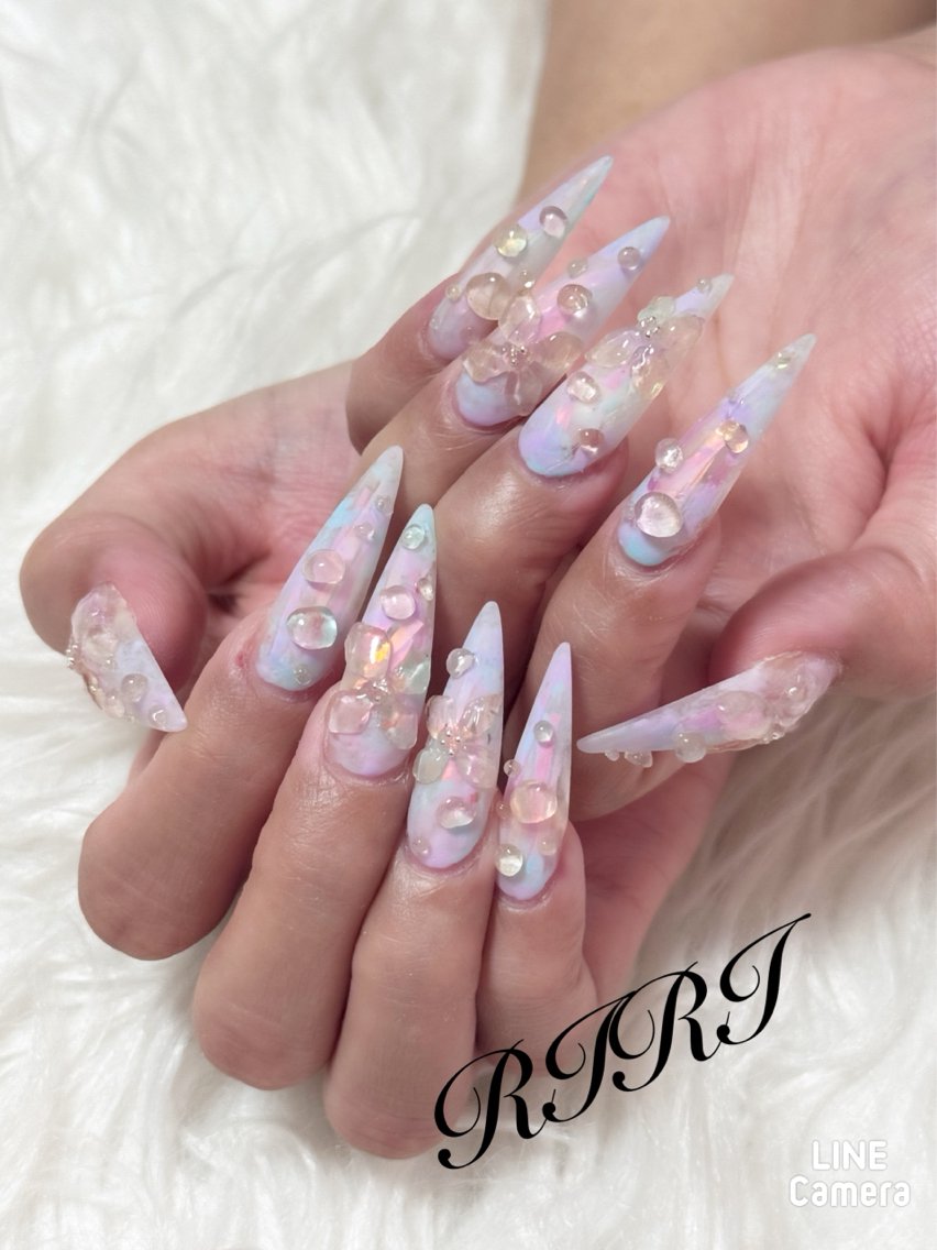 No.029】ネイルチップ♡サブカルネイル♡ピンクネイル♡クリアネイル