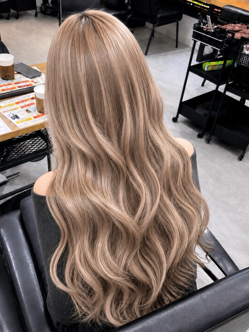 ヘアスタイル・髪型カタログ「カラー シールエクステ グレージュ