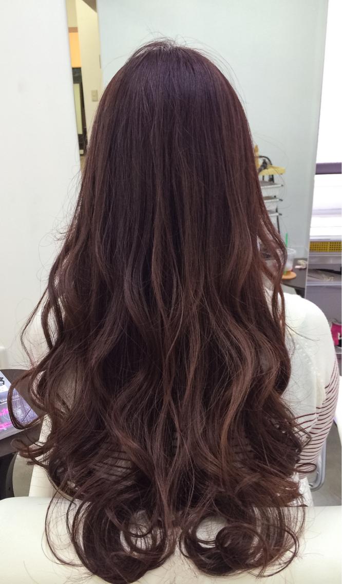 ロング カラー ☆肌艶感もアップなピンクブラウンヘアカラー☆